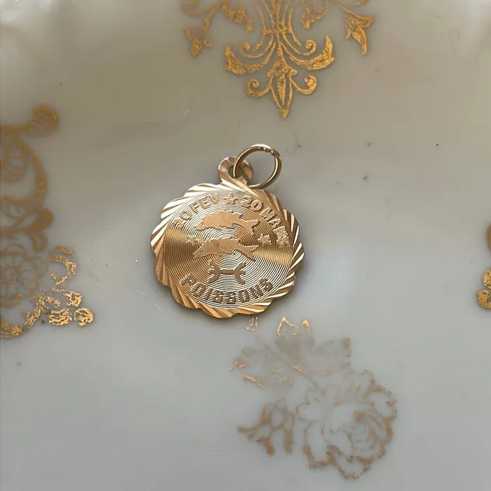 French Pisces Pendant Zodiac 10k Gold Vintage Vintage Paris Jewelry PreStyled Sets