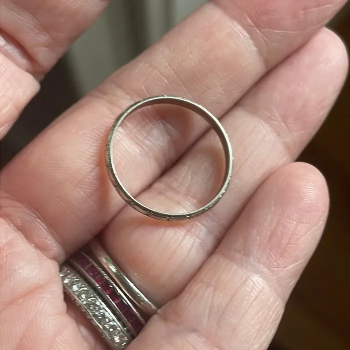 Love Vintage Paris PreStyled Sets Patterned White Gold Band 18k Gold Antique