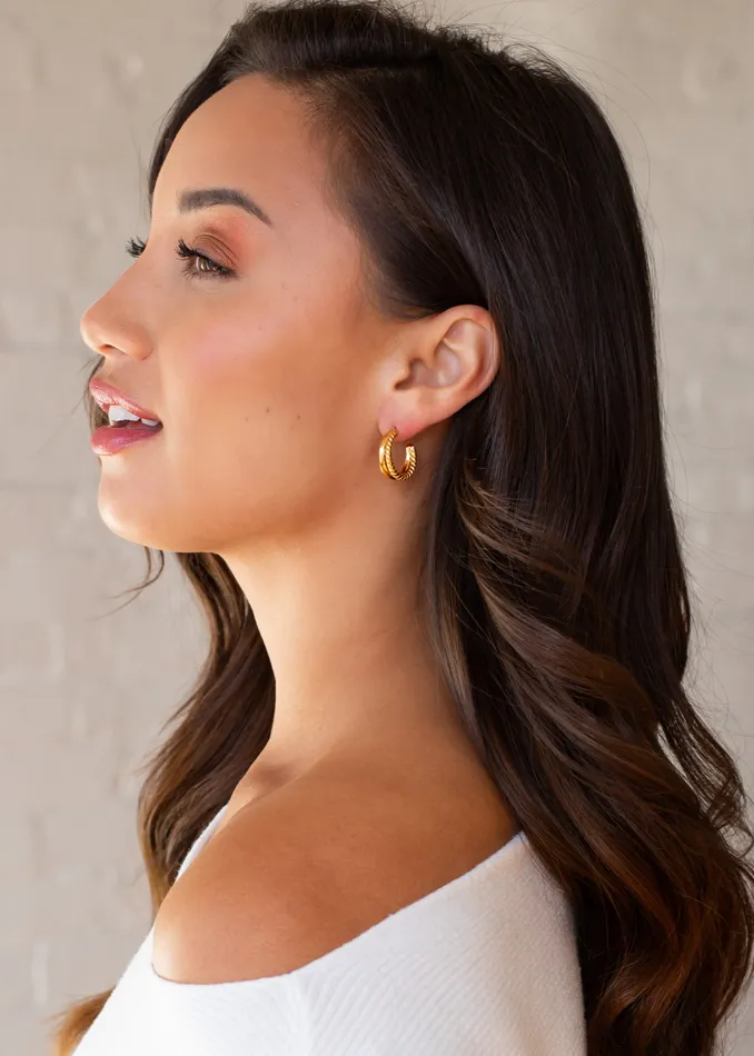 Luxe Gold Textured Double Hoops panacheaccessories PreStyled Sets