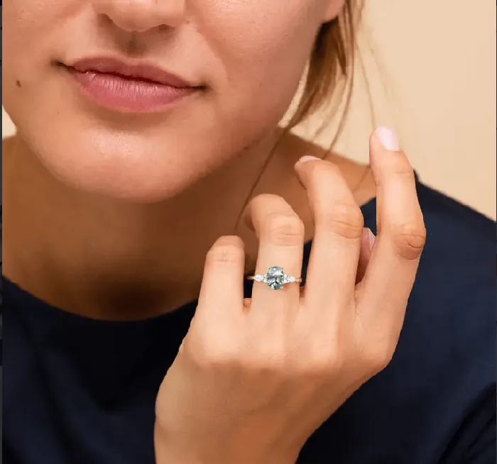 Moss Agate Ring Solitaire Rose Gold Plated Sterling Silver The Pink Pigs Rings