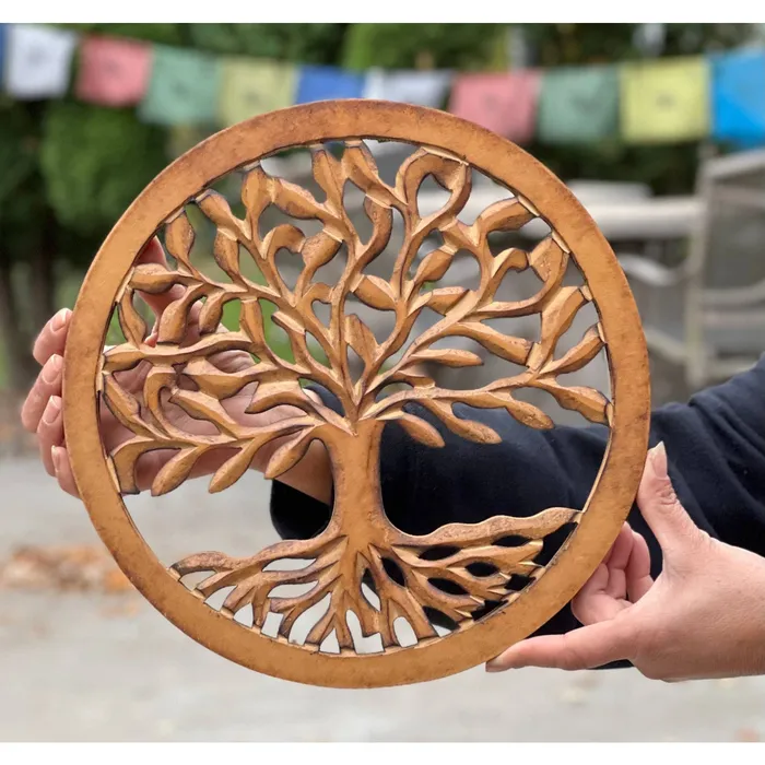 Necklaces Bliss Crystals Handcrafted Wooden Tree of Life Wall Decor Hanging Art LV6393