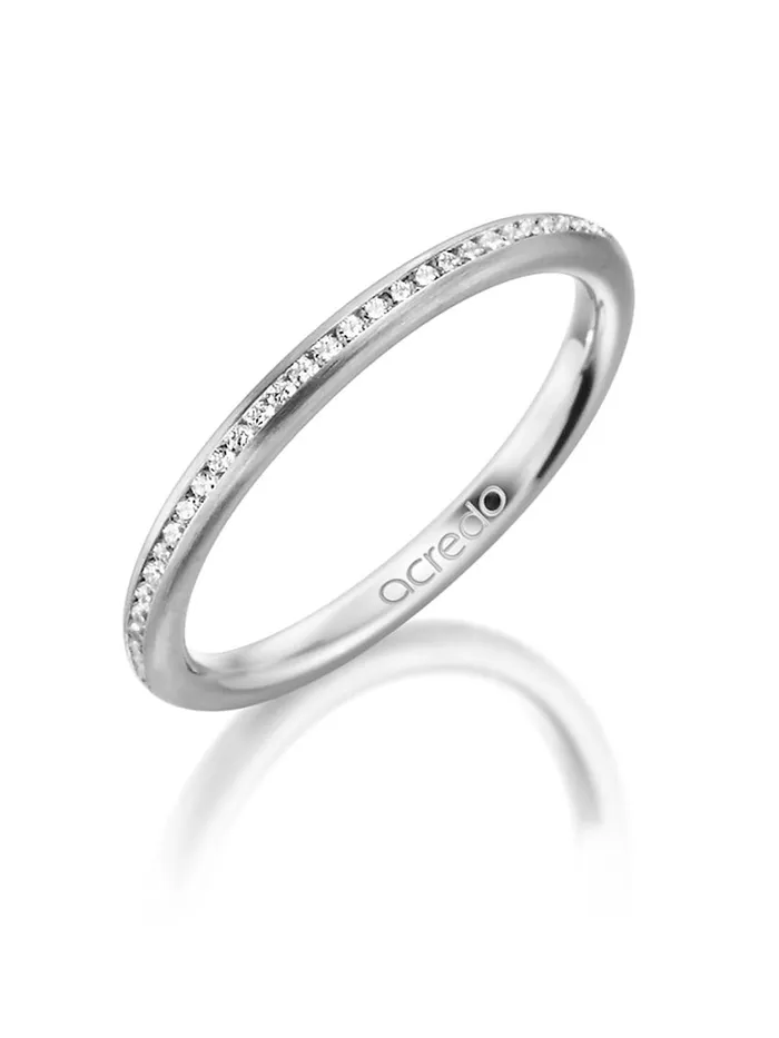 Platinum 600 2mm Eternity Band with 13 ct tw GSi1 acredo Rings