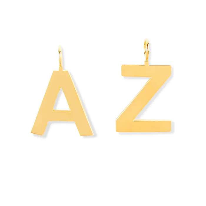 POP LARGE LETTER PENDANT IN 18K YELLOW GOLD PLATED SILVER Jack Vartanian PreStyled Sets