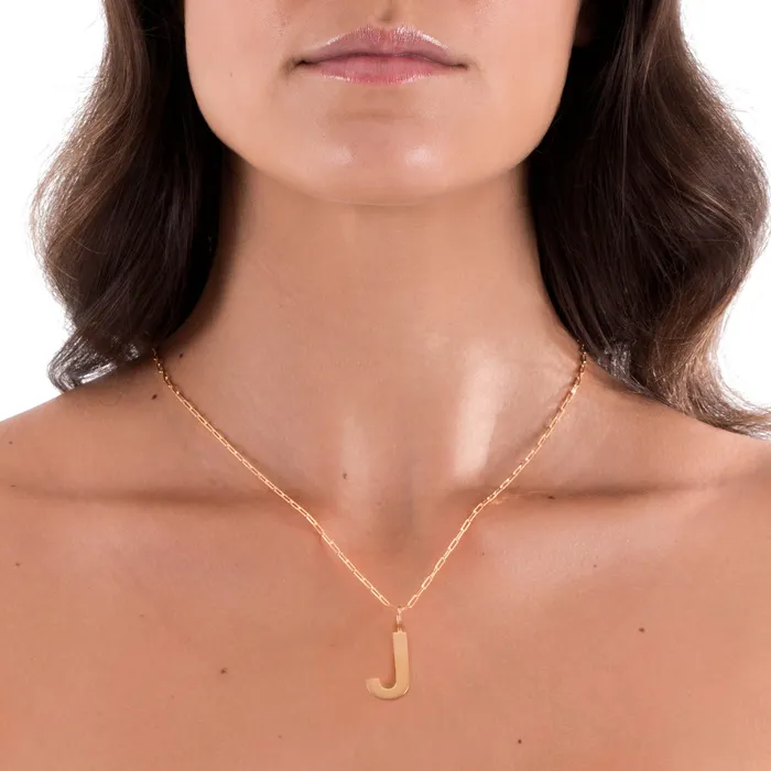 POP LARGE LETTER PENDANT IN 18K YELLOW GOLD PLATED SILVER Jack Vartanian PreStyled Sets
