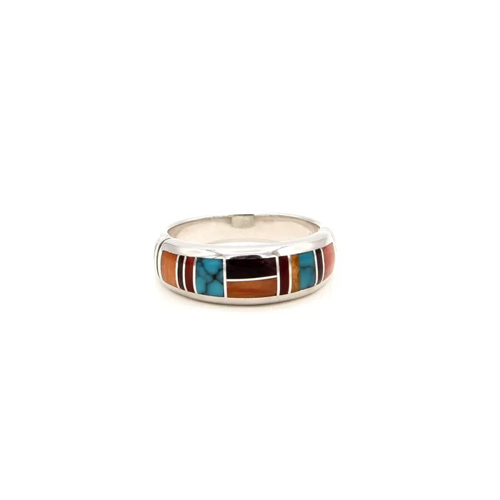 Ray Tracey Rings Inlay Narrow Band Ring