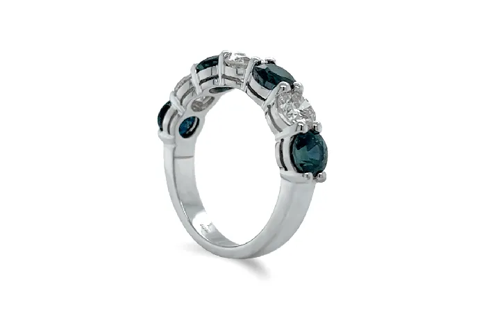 Ring 18kt Gold Half Band Sapphires Diamonds Albert Hern Rings Ring 18kt Gold Half Band Sapphires Diamonds Albert Hern Rings