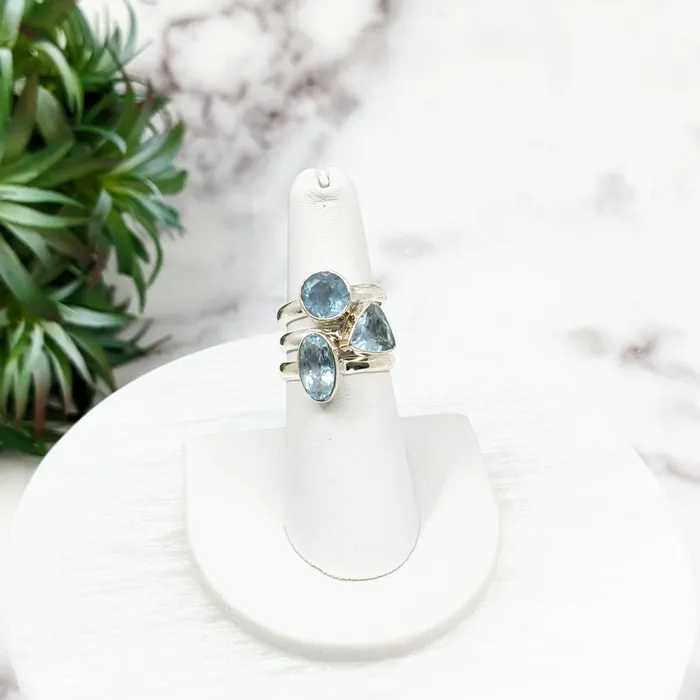 Rings Bliss Crystals Aquamarine Faceted Sterling Silver Ring Size 6 8 LV3229 Rings Bliss Crystals Aquamarine Faceted Sterling Silver Ring Size 6 8 LV3229