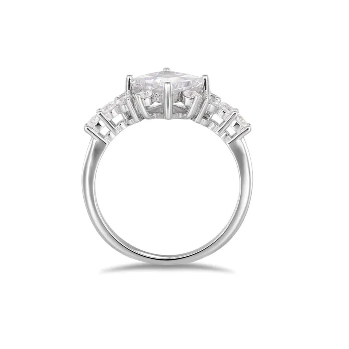 Rings icezeusshop Moissanite Princess Cut Vintage Engagement Ring