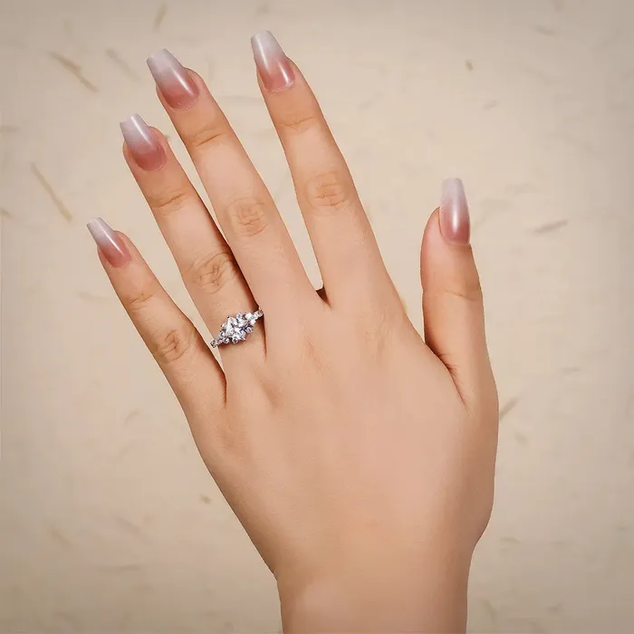 Rings icezeusshop Moissanite Princess Cut Vintage Engagement Ring