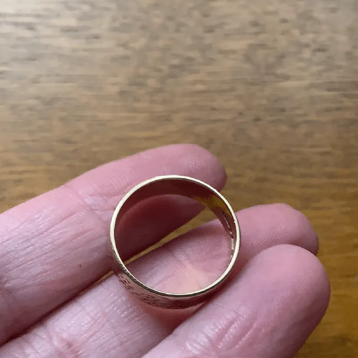 Rings Love Vintage Paris Engraved Flower Band 9k Gold Vintage
