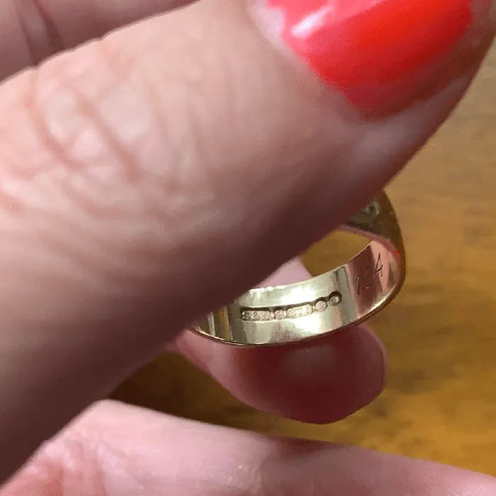 Rings Love Vintage Paris Engraved Flower Band 9k Gold Vintage