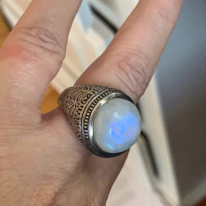 Rings Love Vintage Paris Moonstone Ring Engraved Sides Sterling Silver Vintage Rings Love Vintage Paris Moonstone Ring Engraved Sides Sterling Silver Vintage