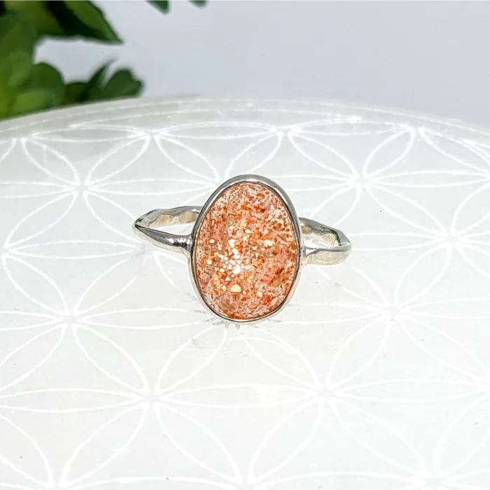 Rings Sunstone Sz 6 Faceted Dainty Ring LV6848 Bliss Crystals