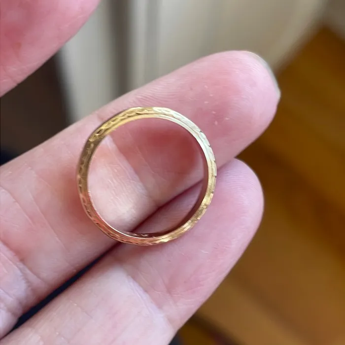 Rings Vintage Paris Jewelry Engraved and Angled Gold Band Rings Vintage Paris Jewelry Engraved and Angled Gold Band