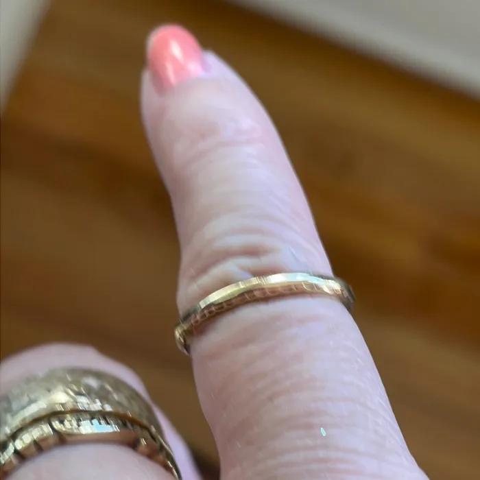 Rings Vintage Paris Jewelry Engraved and Angled Gold Band Rings Vintage Paris Jewelry Engraved and Angled Gold Band