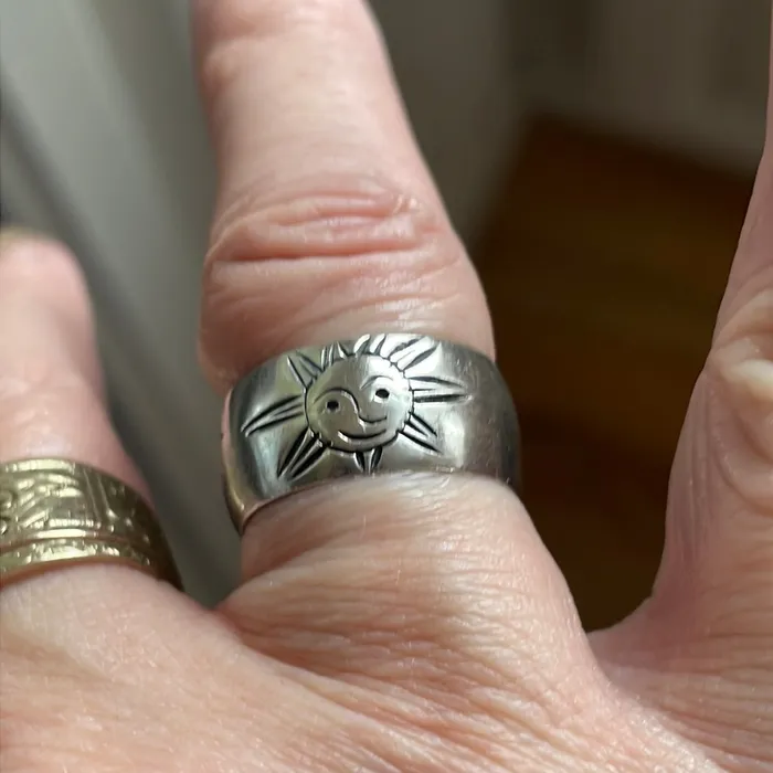 Sun Star Band Sterling Silver Vintage Vintage Paris Jewelry Rings