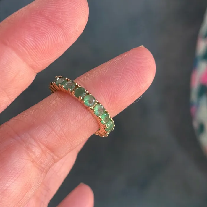Vintage Paris Jewelry Rings Emerald Eternity Band 14k Gold Vintage Vintage Paris Jewelry Rings Emerald Eternity Band 14k Gold Vintage