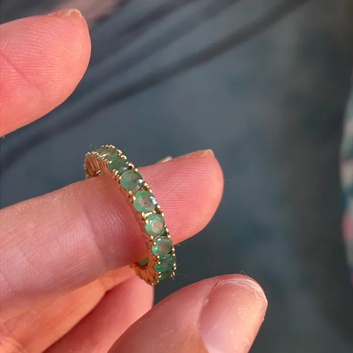 Vintage Paris Jewelry Rings Emerald Eternity Band 14k Gold Vintage Vintage Paris Jewelry Rings Emerald Eternity Band 14k Gold Vintage