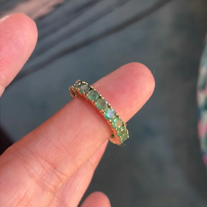 Vintage Paris Jewelry Rings Emerald Eternity Band 14k Gold Vintage Vintage Paris Jewelry Rings Emerald Eternity Band 14k Gold Vintage