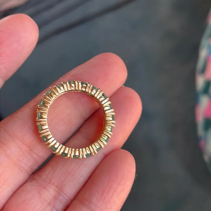 Vintage Paris Jewelry Rings Emerald Eternity Band 14k Gold Vintage Vintage Paris Jewelry Rings Emerald Eternity Band 14k Gold Vintage