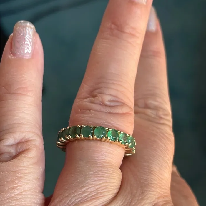 Vintage Paris Jewelry Rings Emerald Eternity Band 14k Gold Vintage Vintage Paris Jewelry Rings Emerald Eternity Band 14k Gold Vintage