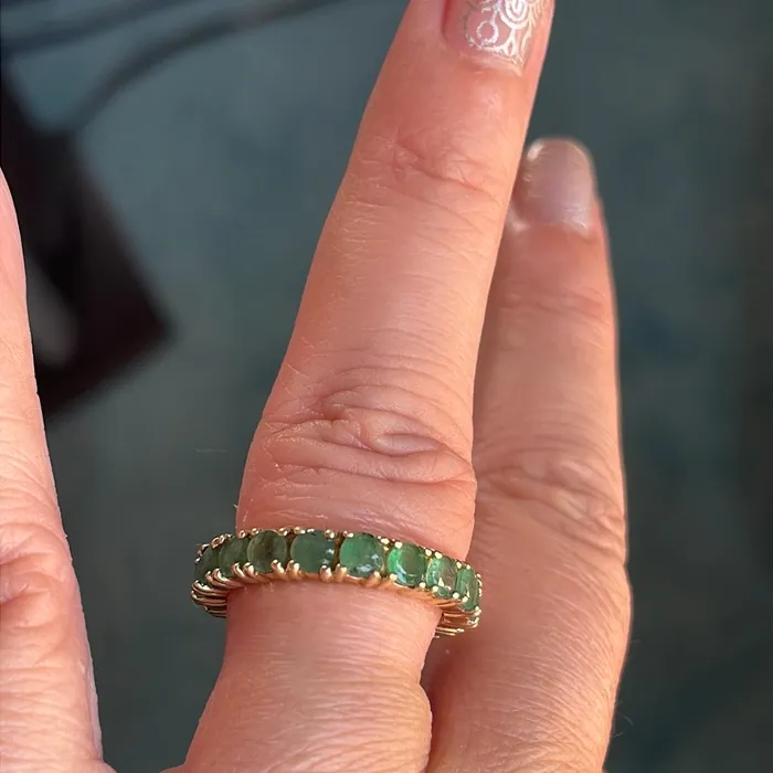 Vintage Paris Jewelry Rings Emerald Eternity Band 14k Gold Vintage Vintage Paris Jewelry Rings Emerald Eternity Band 14k Gold Vintage