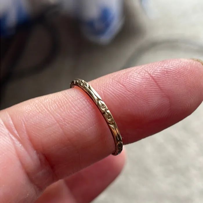 Vintage Paris Jewelry Rings Gold Flower Band 14k Gold Vintage