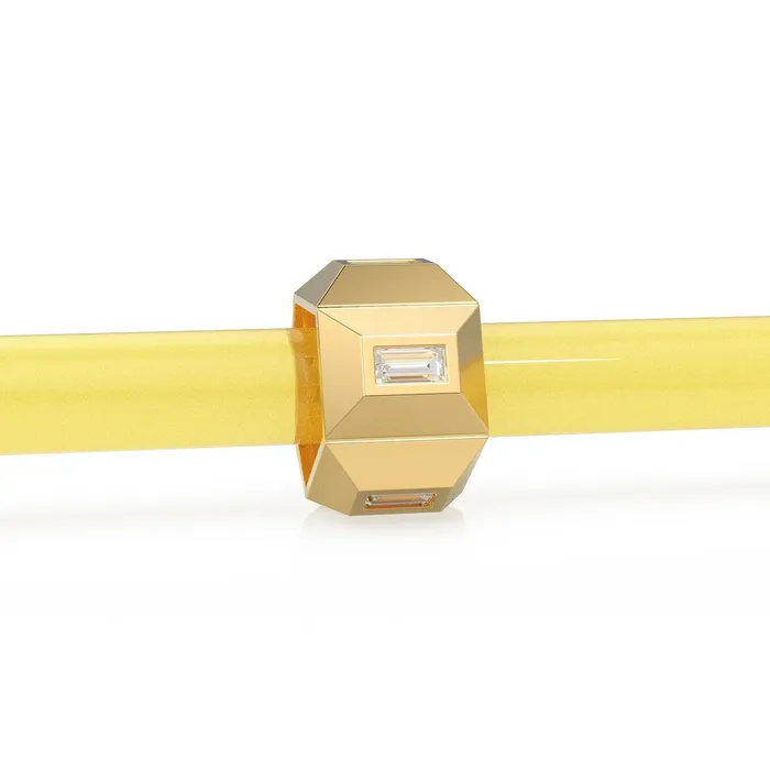 11mm Hexagonal Prism Baguette Diamond 14k Solid Gold Beads Faceted Geometric Spacer Finding Solid Gold Diamond Finding Beads Jalvi Co PreStyled Sets
