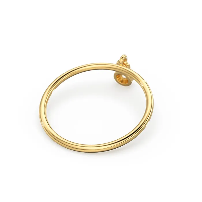 14k Gold Thin Ring with a 005ctw Round White Diamond Dangling Charm Ring Round Cut Diamond Dangle Ring Stacking Diamond Ring Jalvi Co Rings