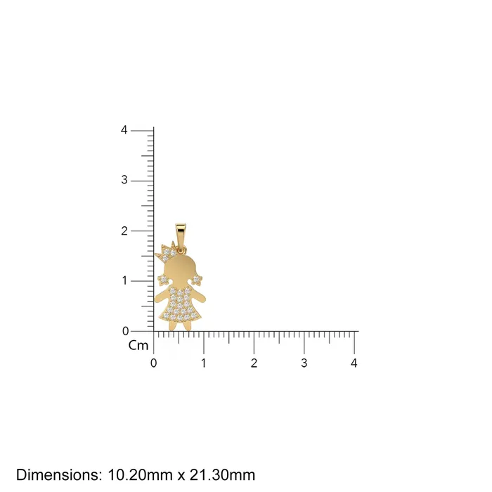 14K Solid Yellow Gold Girl Pendant 14k 18k Solid Gold Pendant Baby Gold Charm Jewelry for Children Teen Jalvi Co PreStyled Sets