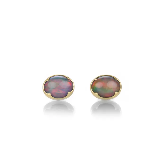 18k Oval Australian Opal Studs Gabriella Kiss PreStyled Sets
