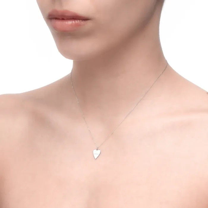 Abundantia mama Heart Pendant 14K White Gold Spirito Rosa Necklaces