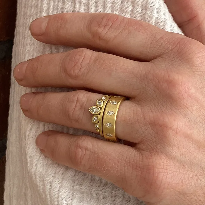 Ananda Khalsa Rings 18k Marquise Eternity Diamond Band