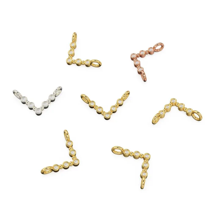 Diamond Solid Gold Spacer Connector Finding Handmade Jewelry Finding Diamond Gold Connectors Real Diamond Connector Jalvi Co PreStyled Sets