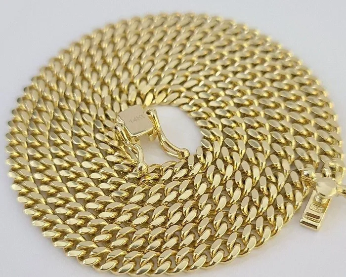 Globalwatches10 PreStyled Sets 14k Yellow Gold 4mm Miami Cuban Link Chain Necklace22