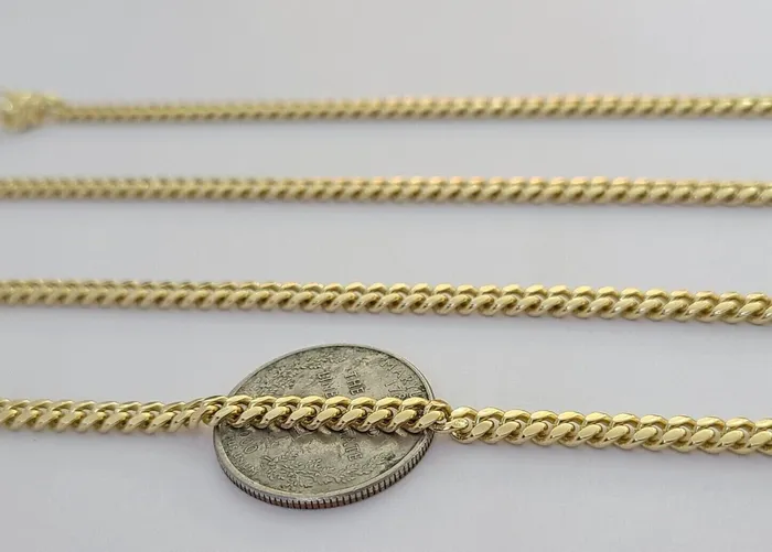 Globalwatches10 PreStyled Sets 14k Yellow Gold 4mm Miami Cuban Link Chain Necklace22