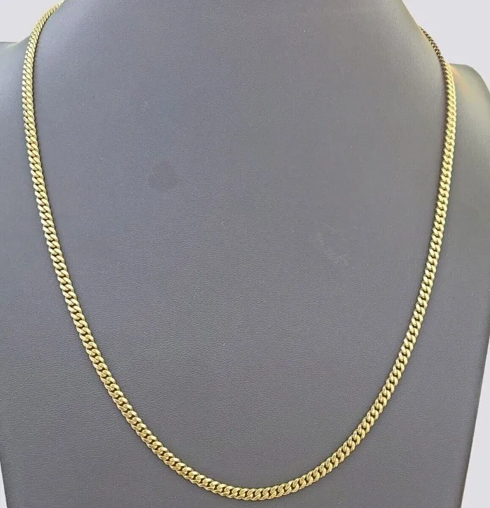 Globalwatches10 PreStyled Sets 14k Yellow Gold 4mm Miami Cuban Link Chain Necklace22