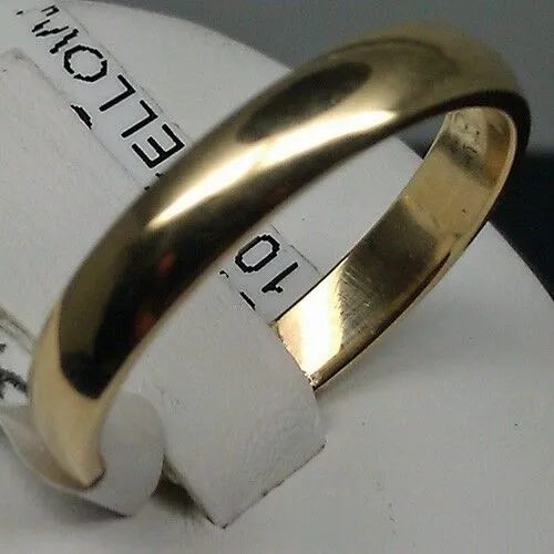 Gold and Diamond Rings Real 10k Yellow Gold Plain band Ring 3mm Wedding engagement Ring Size 10