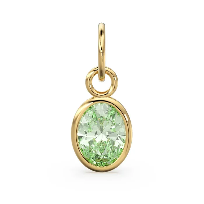 Green Amethyst Oval Solid Gold Charm Natural Prasiolite Gemstone Handmade Gold Pendant 1pc 14k Yellow Gold Jewelry Making FindingsSALE Jalvi Co PreStyled Sets