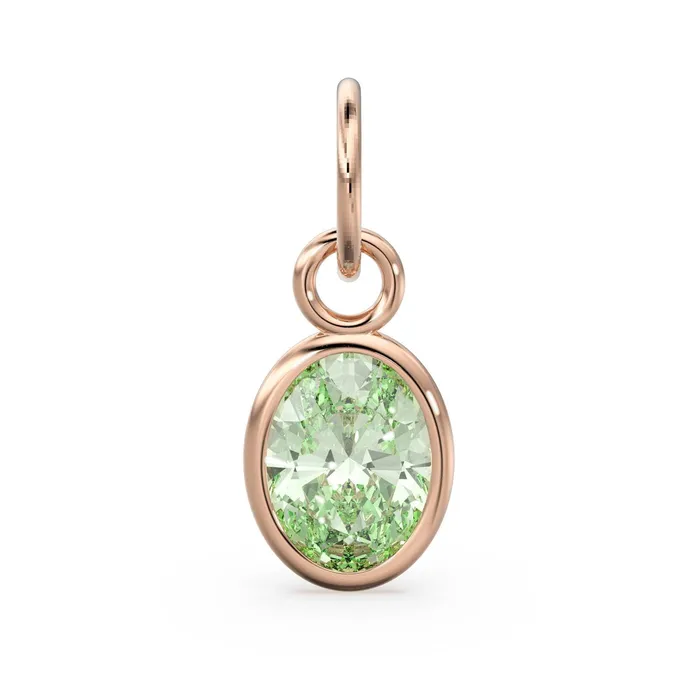 Green Amethyst Oval Solid Gold Charm Natural Prasiolite Gemstone Handmade Gold Pendant 1pc 14k Yellow Gold Jewelry Making FindingsSALE Jalvi Co PreStyled Sets