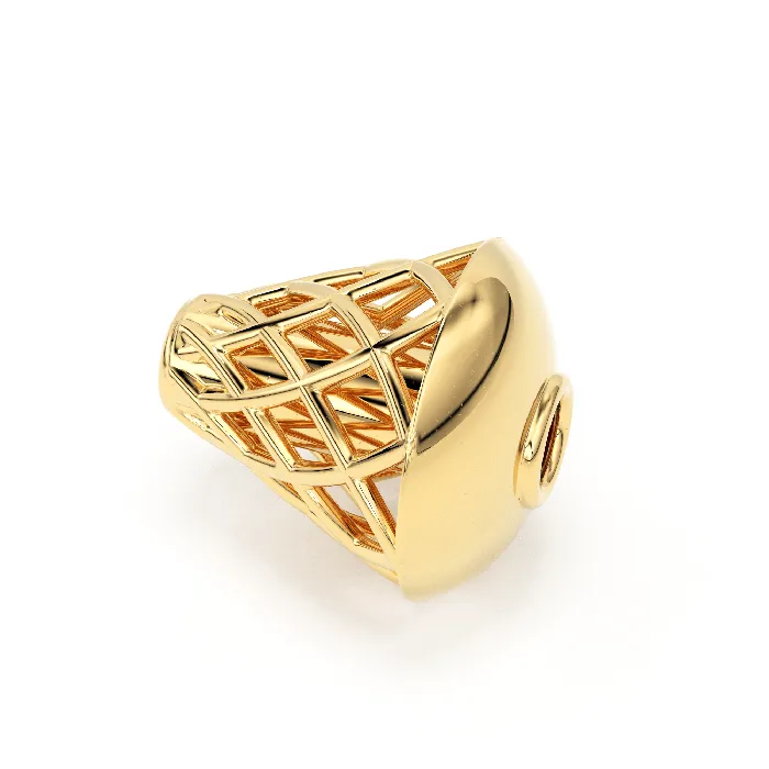 Jalvi Co Meshed Cone Solid Gold 14k 18k Designer Handmade Gold Spacer Bead Jewelry Making Supply 535mm PreStyled Sets