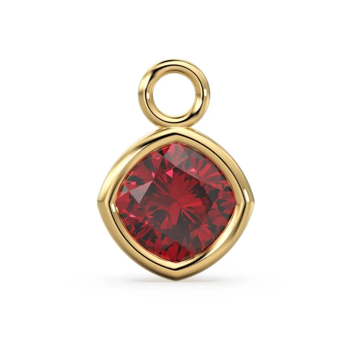 Jalvi Co PreStyled Sets Red Garnet Solid Gold Charm Natural Gemstone Handmade Pendant 1pc 14k Solid Yellow Gold Jewelry Making Findings January BirthstoneSALE