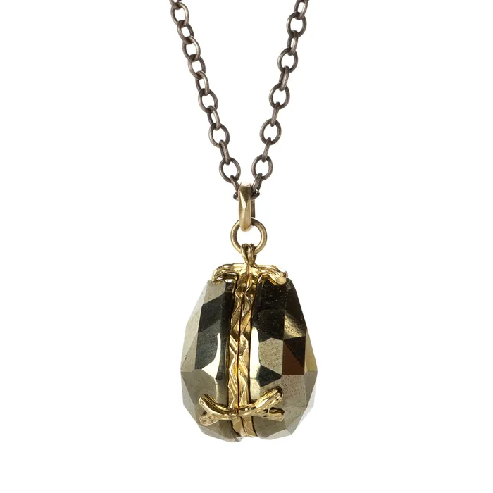 Jamie Joseph Necklaces Pyrite Locket Pendant Necklace