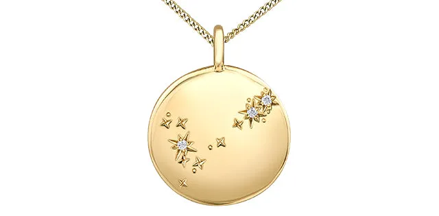 PreStyled Sets Independent Jewellers 10kt Yellow Gold Pisces Diamond Pendant