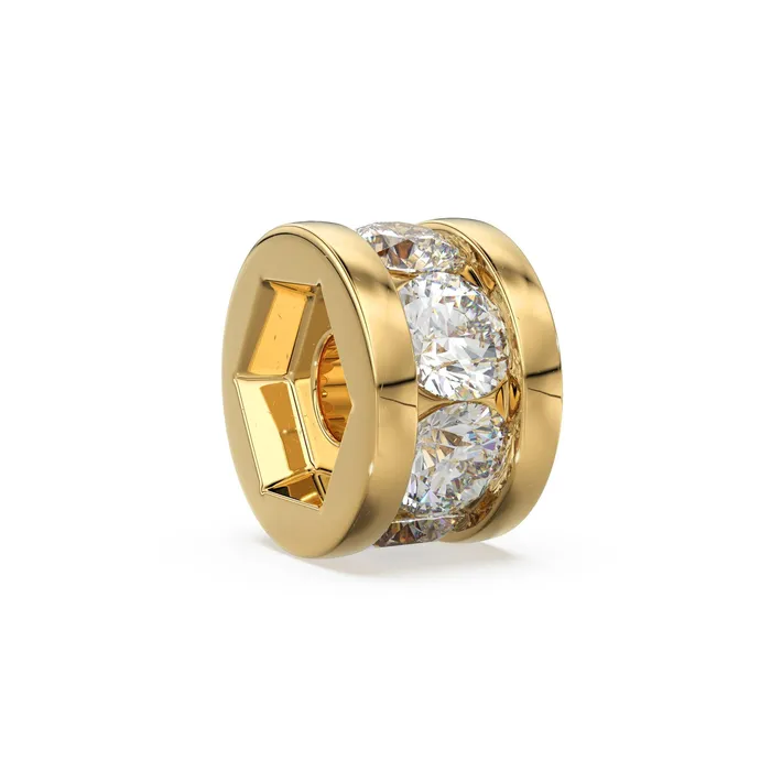 PreStyled Sets Jalvi Co 14k Solid Yellow Gold 3mm 6mm Diamond Eternity Rondelle Designer Wheel Bead Diamond Finding Jewelry Making Essential