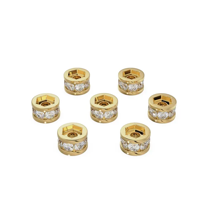 PreStyled Sets Jalvi Co 14k Solid Yellow Gold 3mm 6mm Diamond Eternity Rondelle Designer Wheel Bead Diamond Finding Jewelry Making Essential