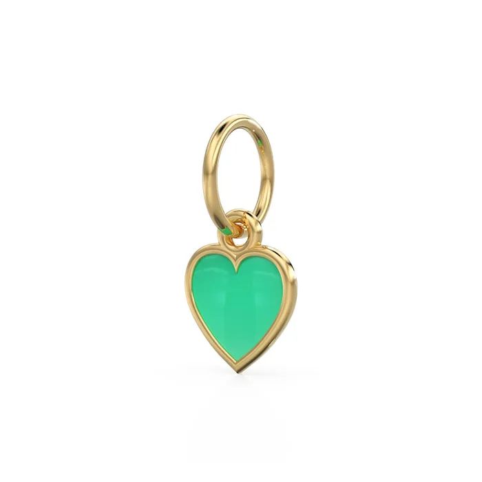 PreStyled Sets Jalvi Co Chrysoprase Heart Cabochon Solid Gold Charm Natural Green Gemstone Handmade Gold Pendant 14k Solid Yellow Gold Jewelry Making Findings