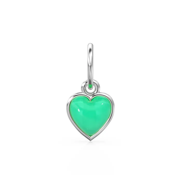 PreStyled Sets Jalvi Co Chrysoprase Heart Cabochon Solid Gold Charm Natural Green Gemstone Handmade Gold Pendant 14k Solid Yellow Gold Jewelry Making Findings