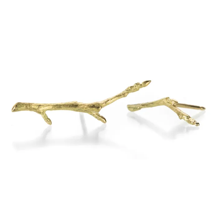 PreStyled Sets Yellow Gold Branch Studs Gabriella Kiss
