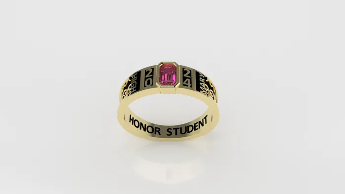 Rings Jcm 21 jewelry 14K Grade Gold Ring with 1 TOURMALINE PINK Stt Bezel